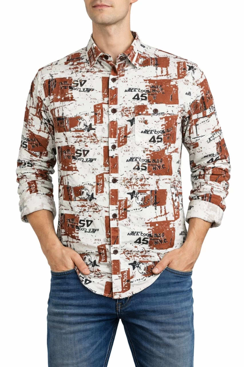 Heavy lafar printed shirt - HY 02