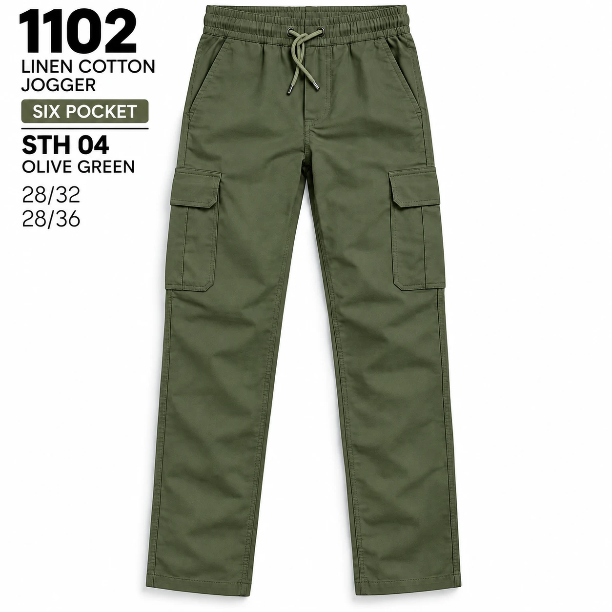 Trendy 1102 / linen cotton jogger six pocket STH -04