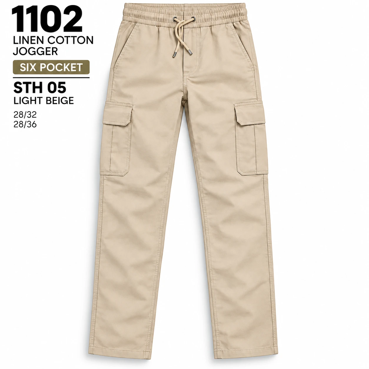 Trendy 1102 / linen cotton jogger six pocket STH -05