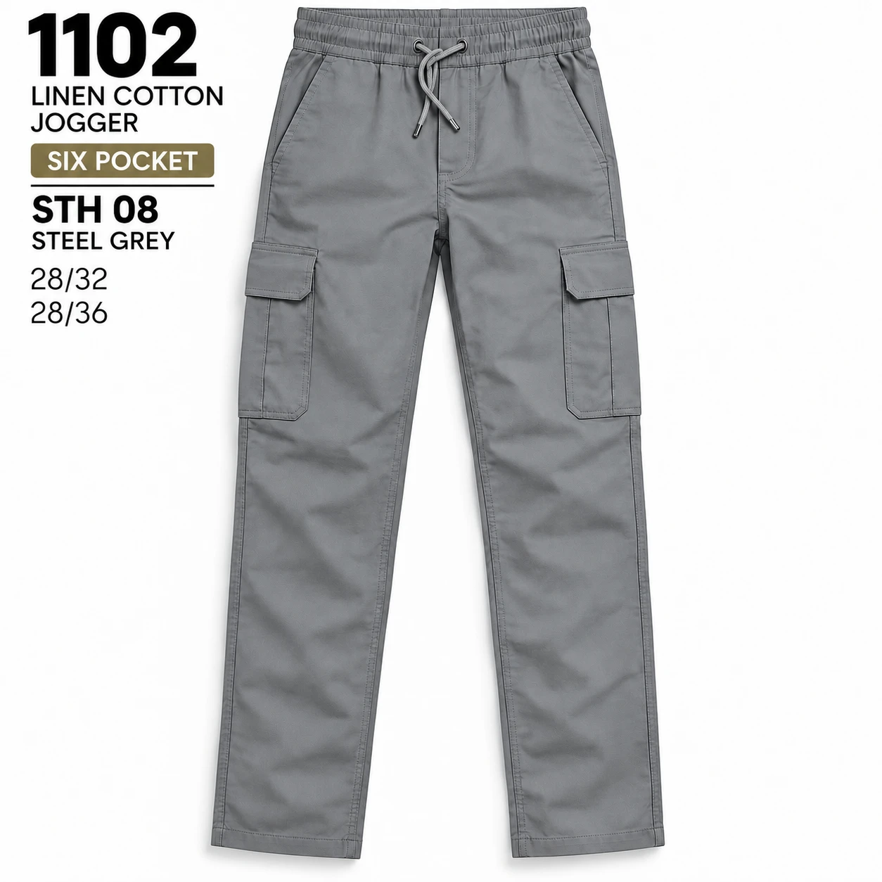 Trendy 1102 / linen cotton jogger six pocket STH -08