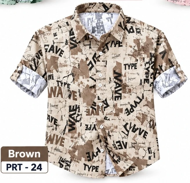 Royal casual printed brown  shirt full hand - PRT 24