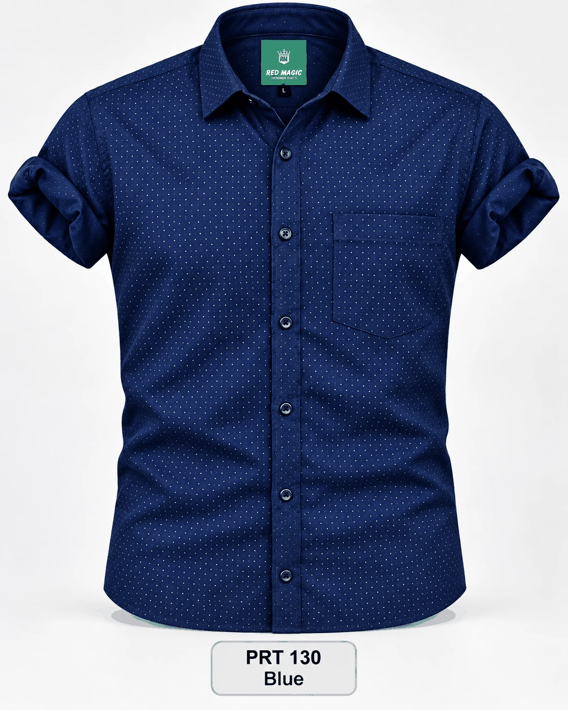 Pretty printed casual blue shirt - PRT - 130