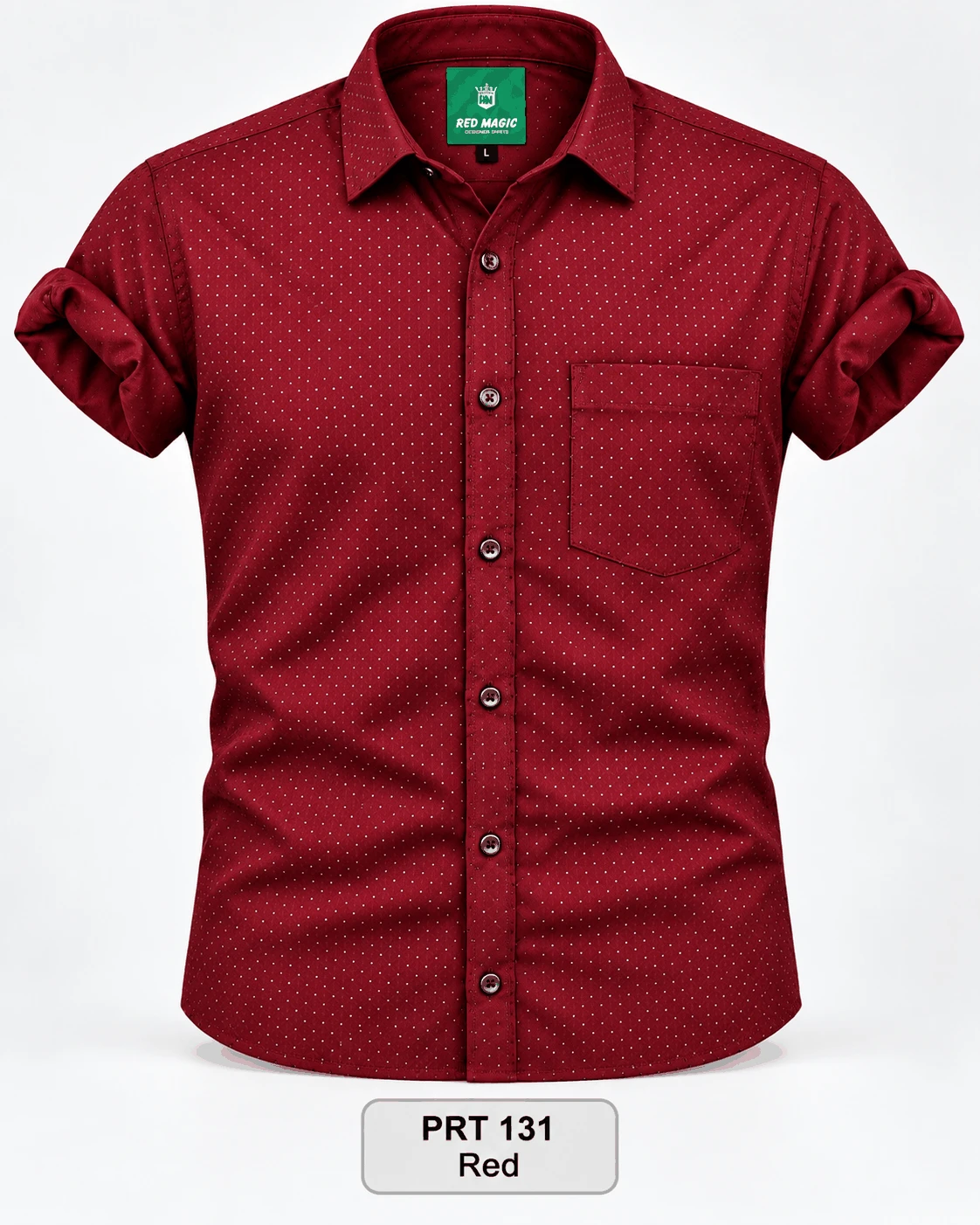 Pretty printed casual red shirt - PRT 131