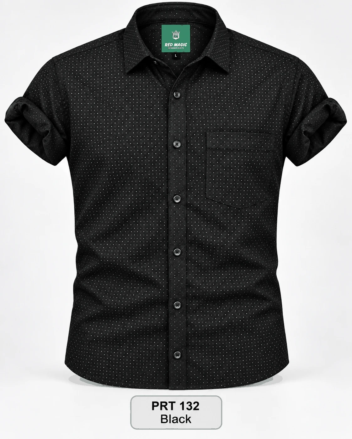 Pretty printed casual black shirt - PRT 132