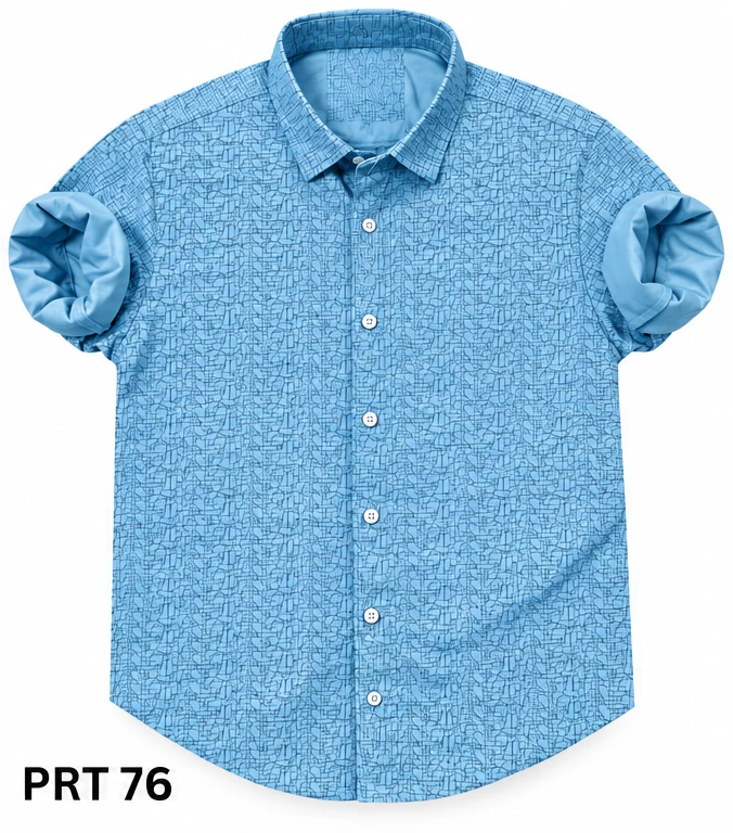 Casual printed  blue shirt full sleeve - PRT 76