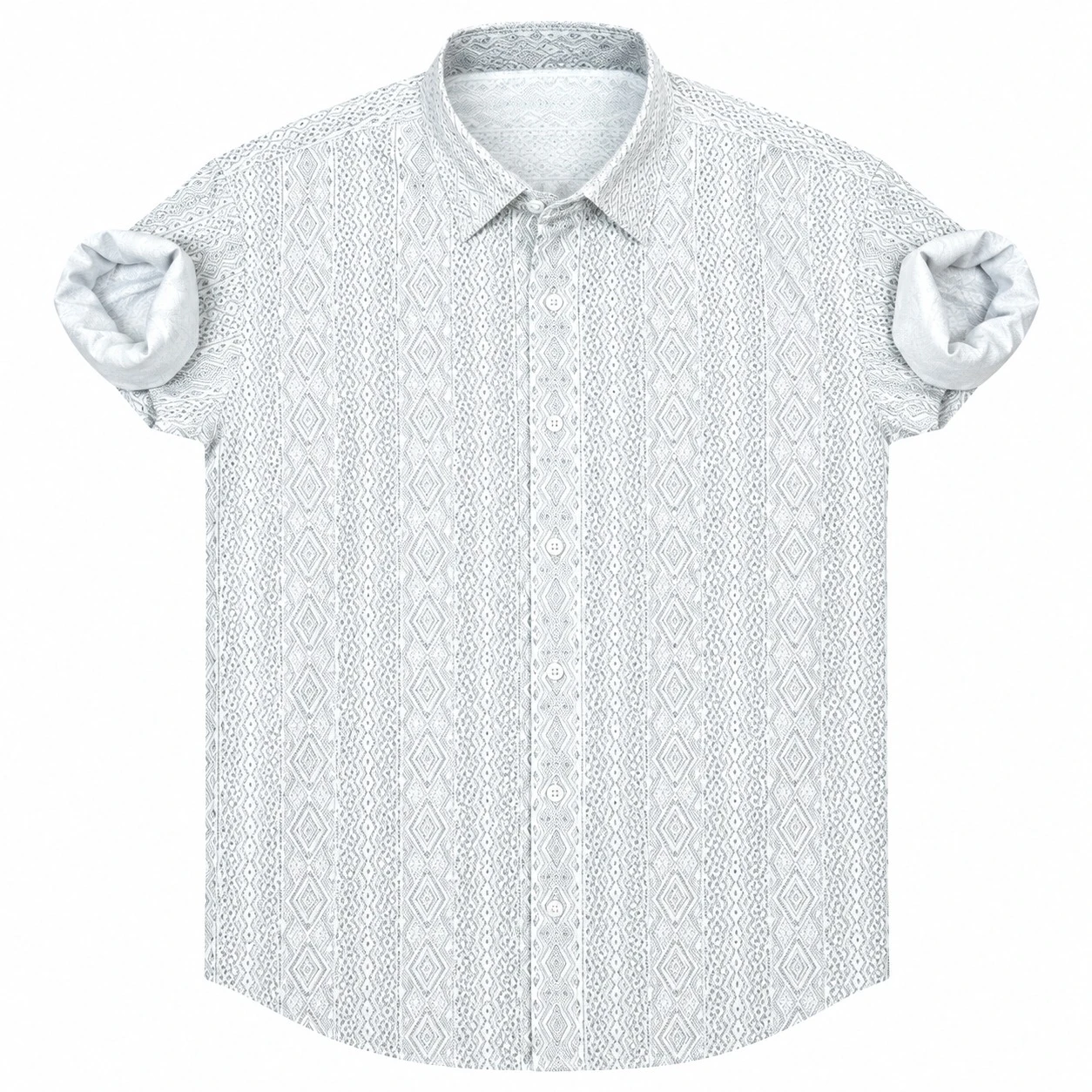 Casual printed white  shirt full sleeve -PRT 77