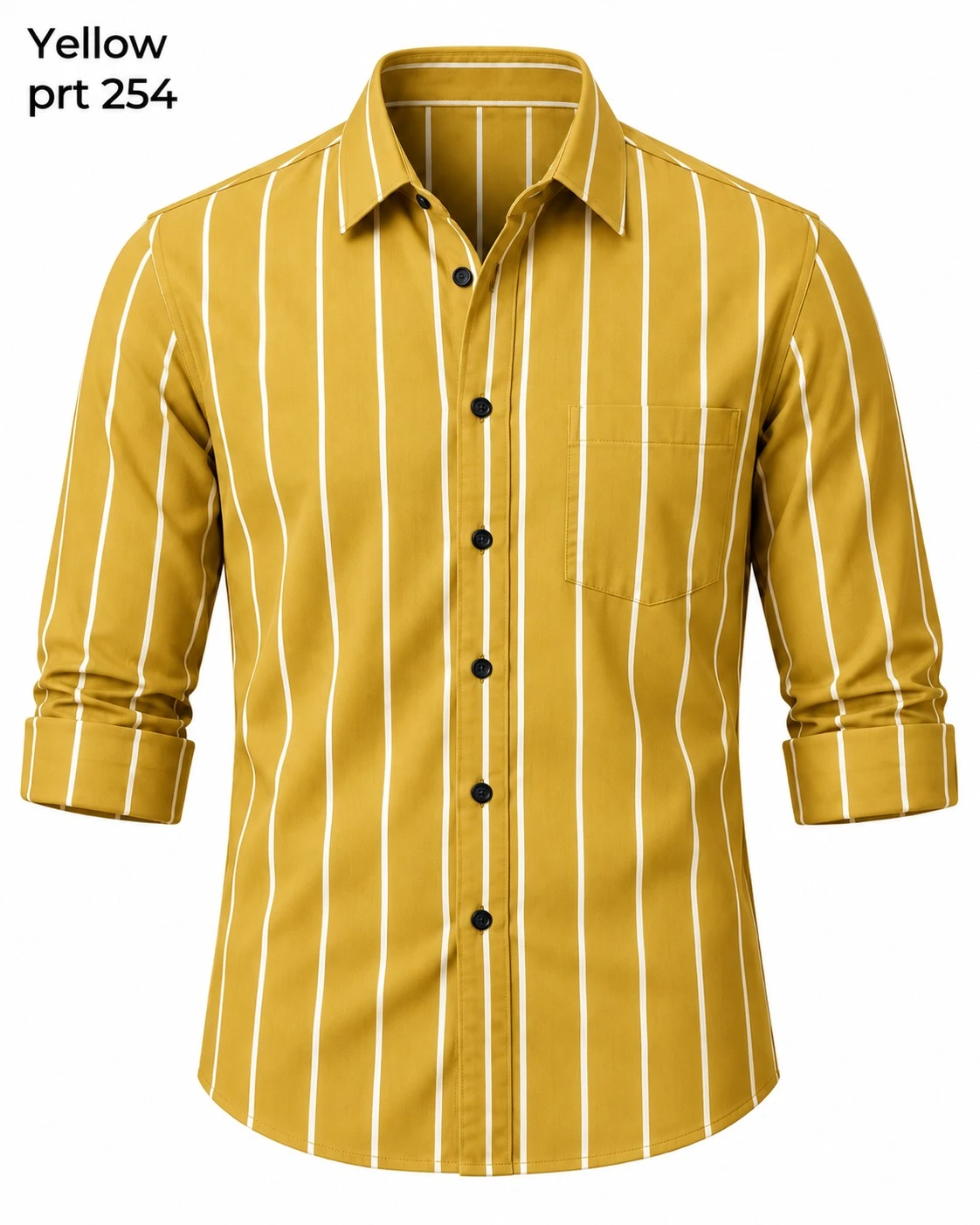 Casual printed yellow shirt full sleeve -PRT 254