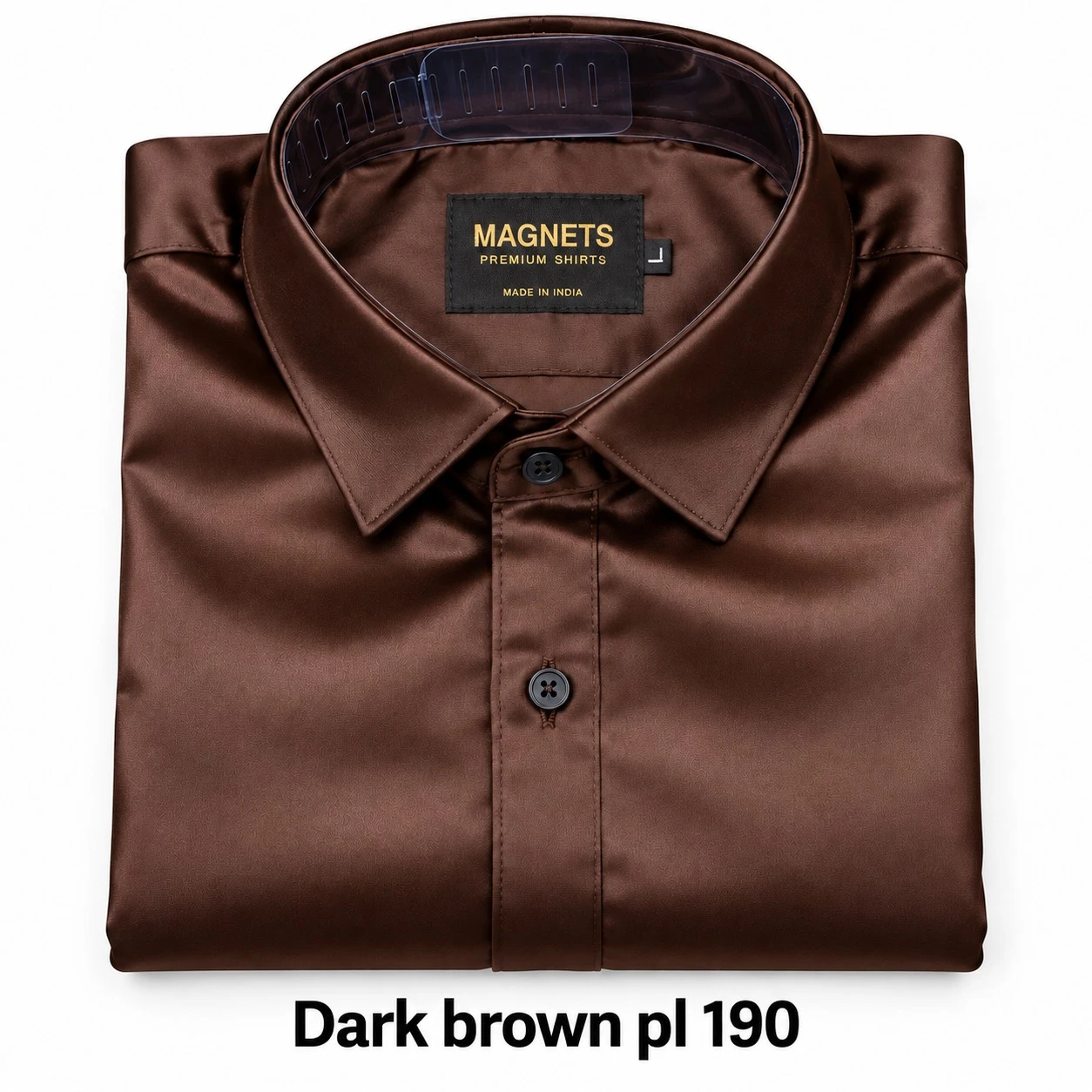 Casual plain dark brown  shirt -pl 190
