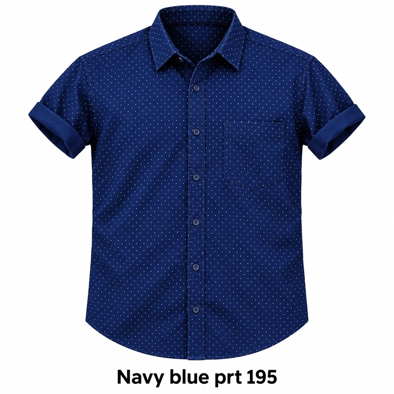 Casual printed  navy blue shirt full sleeve -PRT 195