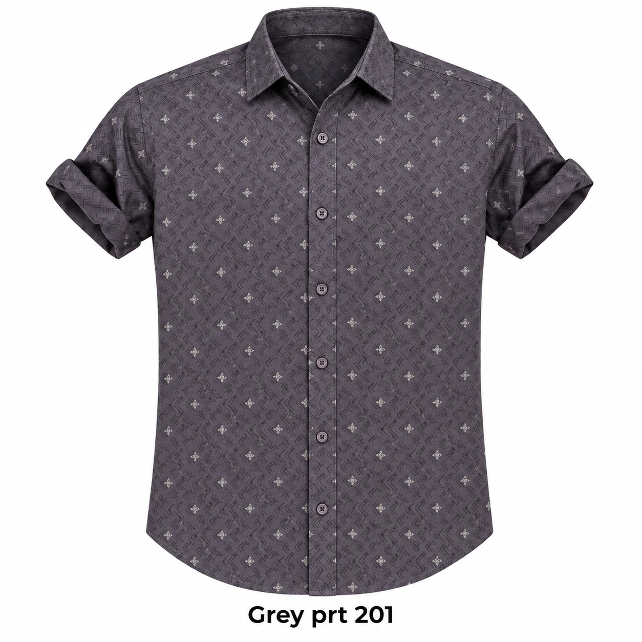 Casual printed grey  shirt full sleeve -PRT 201
