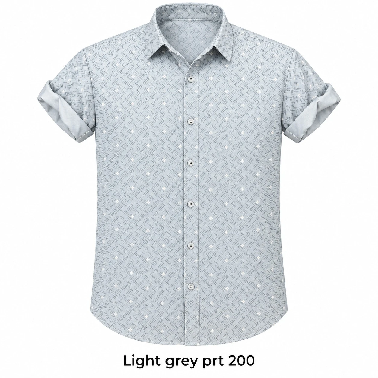 Casual printed  light grey shirt full sleeve -PRT 200