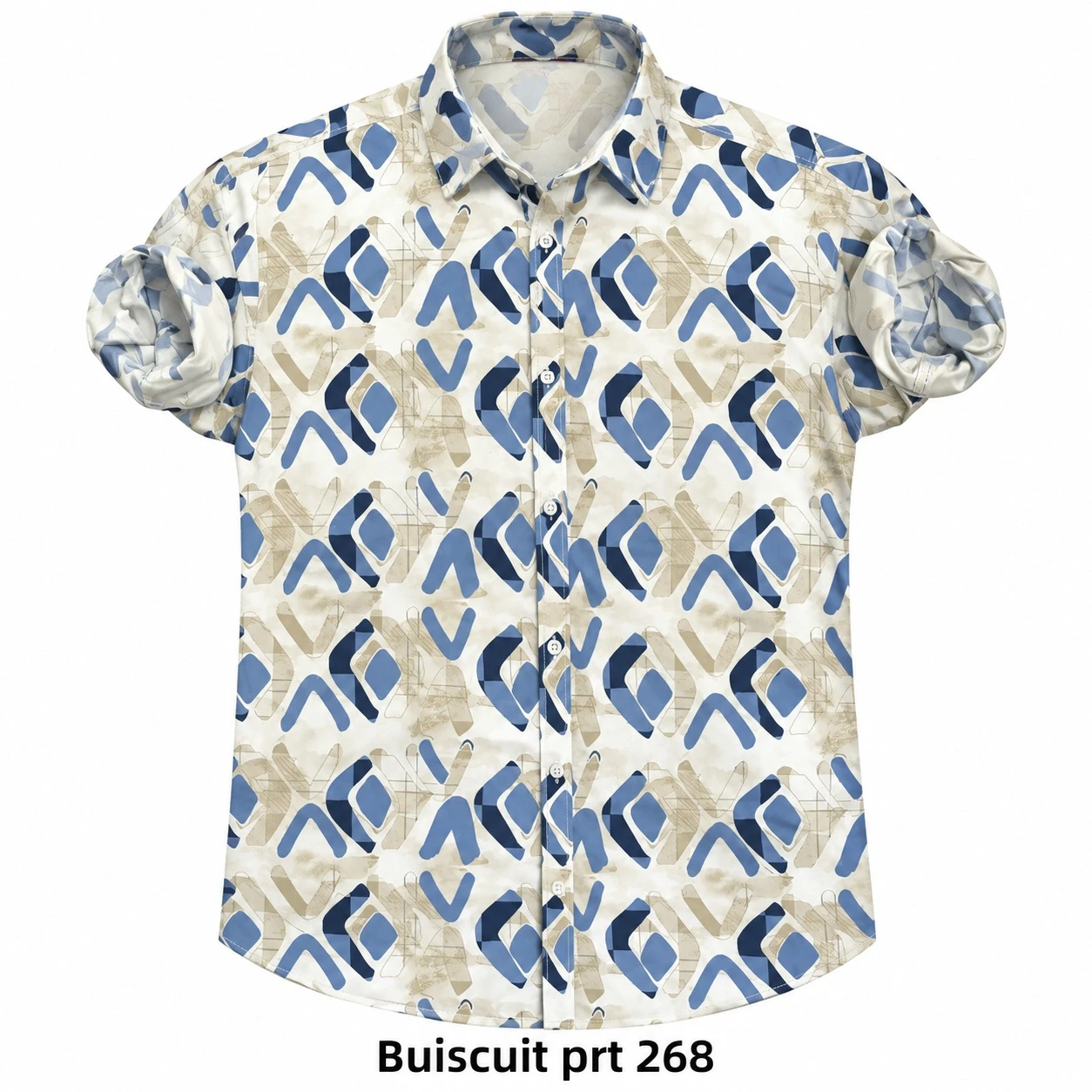 Casual printed buiscuit colour  shirt full sleeve -PRT 268