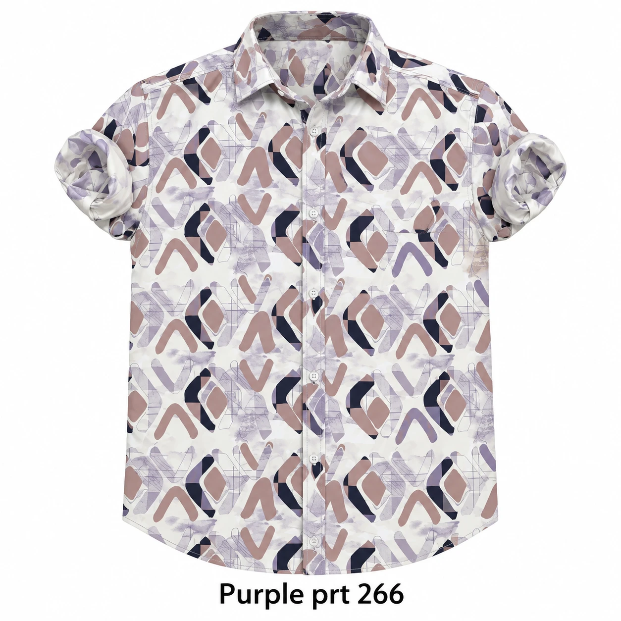 Casual printed purple shirt full sleeve -PRT 266