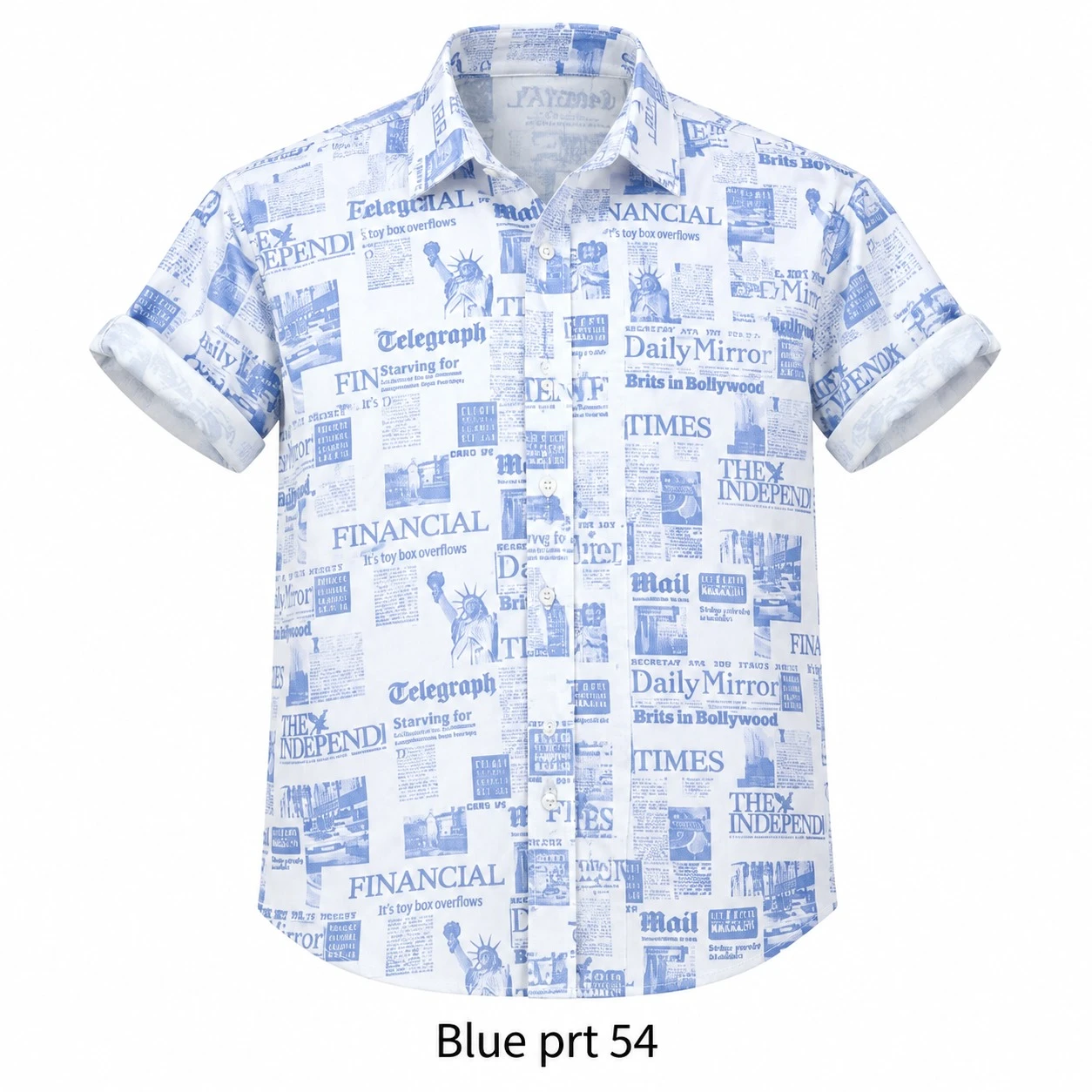 Casual printed blue  shirt full sleeve -PRT 54