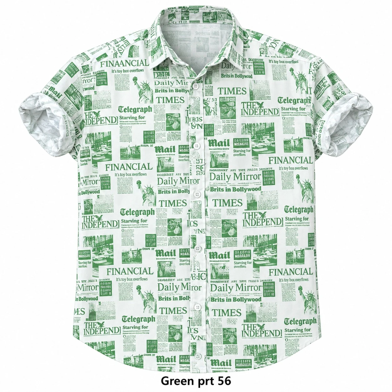 Casual printed green  shirt full sleeve -PRT 56
