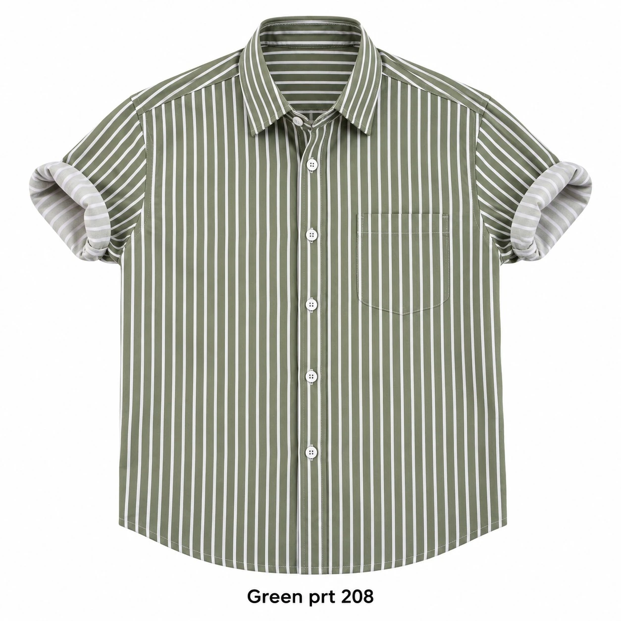 Casual printed  green shirt full sleeve -PRT 208