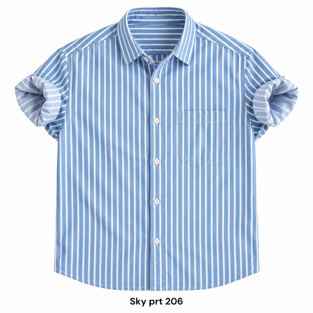 Casual printed sky blue  shirt full sleeve -PRT 206