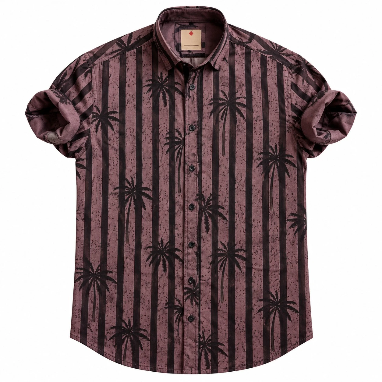 Casual printed dark maroon shirt full sleeve -PRT 210