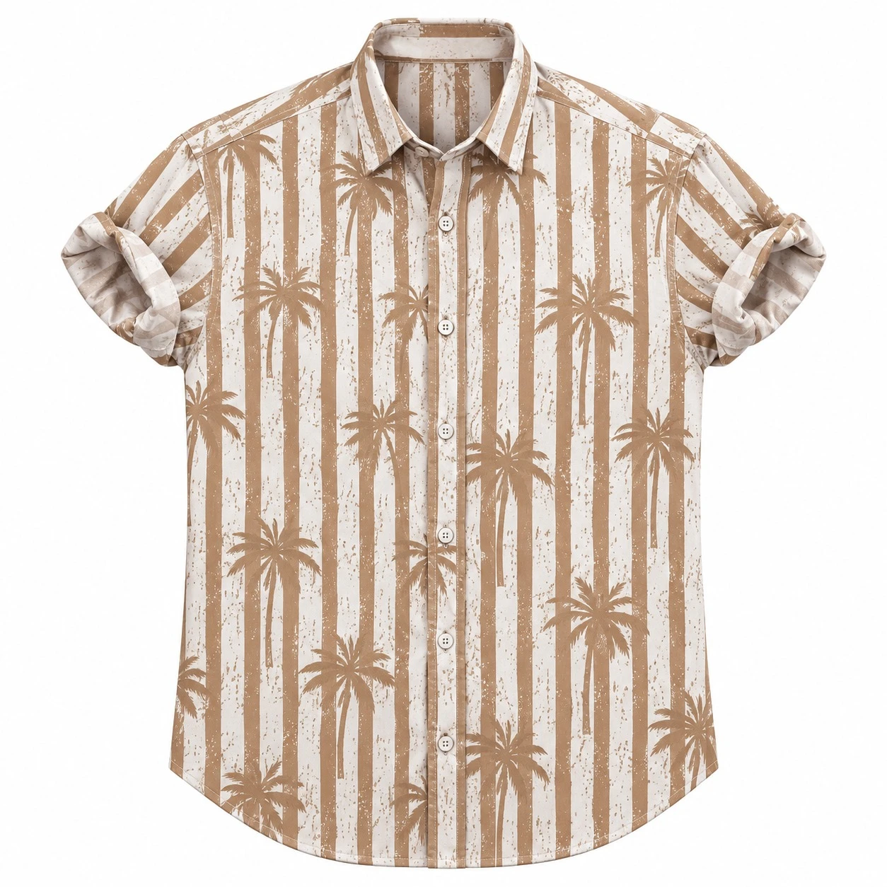 Casual printed shirt light coffee  full sleeve -PRT 212