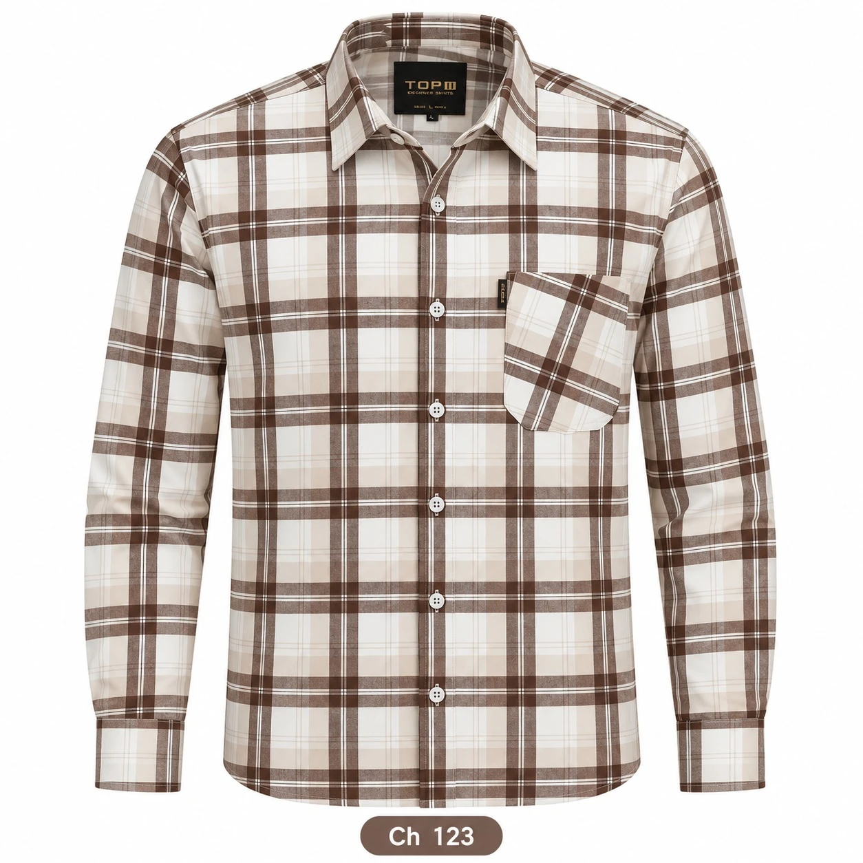Trendy checked full sleeve brown  shirt -CH 123