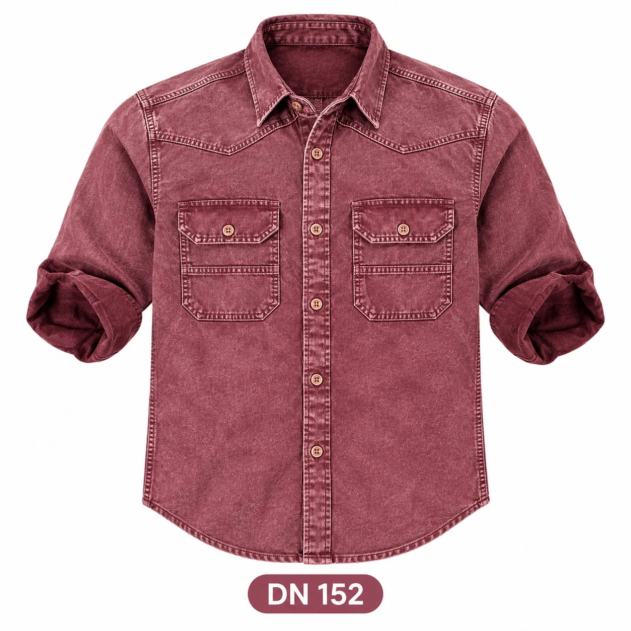 Trendy denim full sleeve pink  shirt-DN 152
