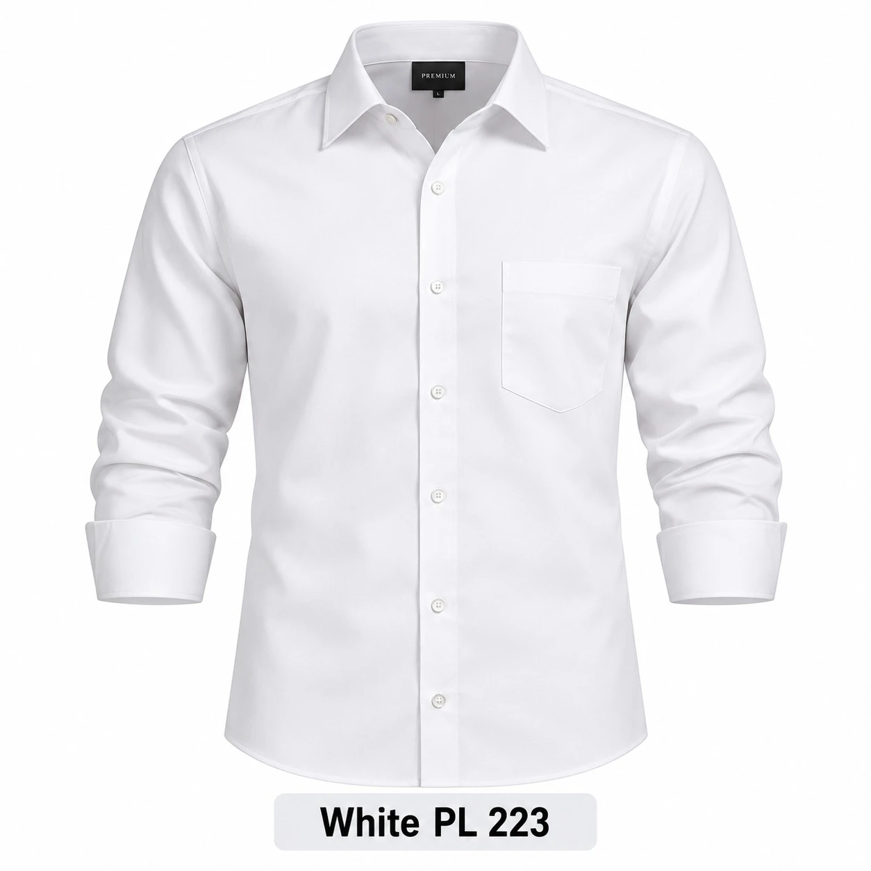 Casual plain men's white  shirt- pl 223