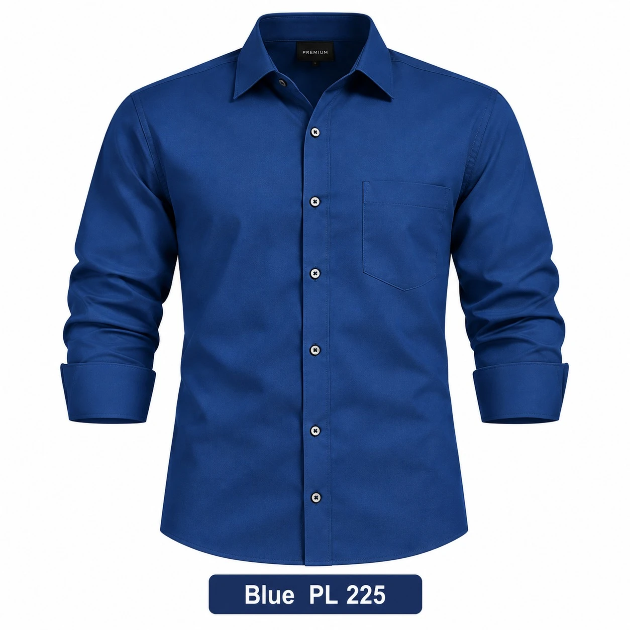 Casual plain men's blue shirt- pl 225