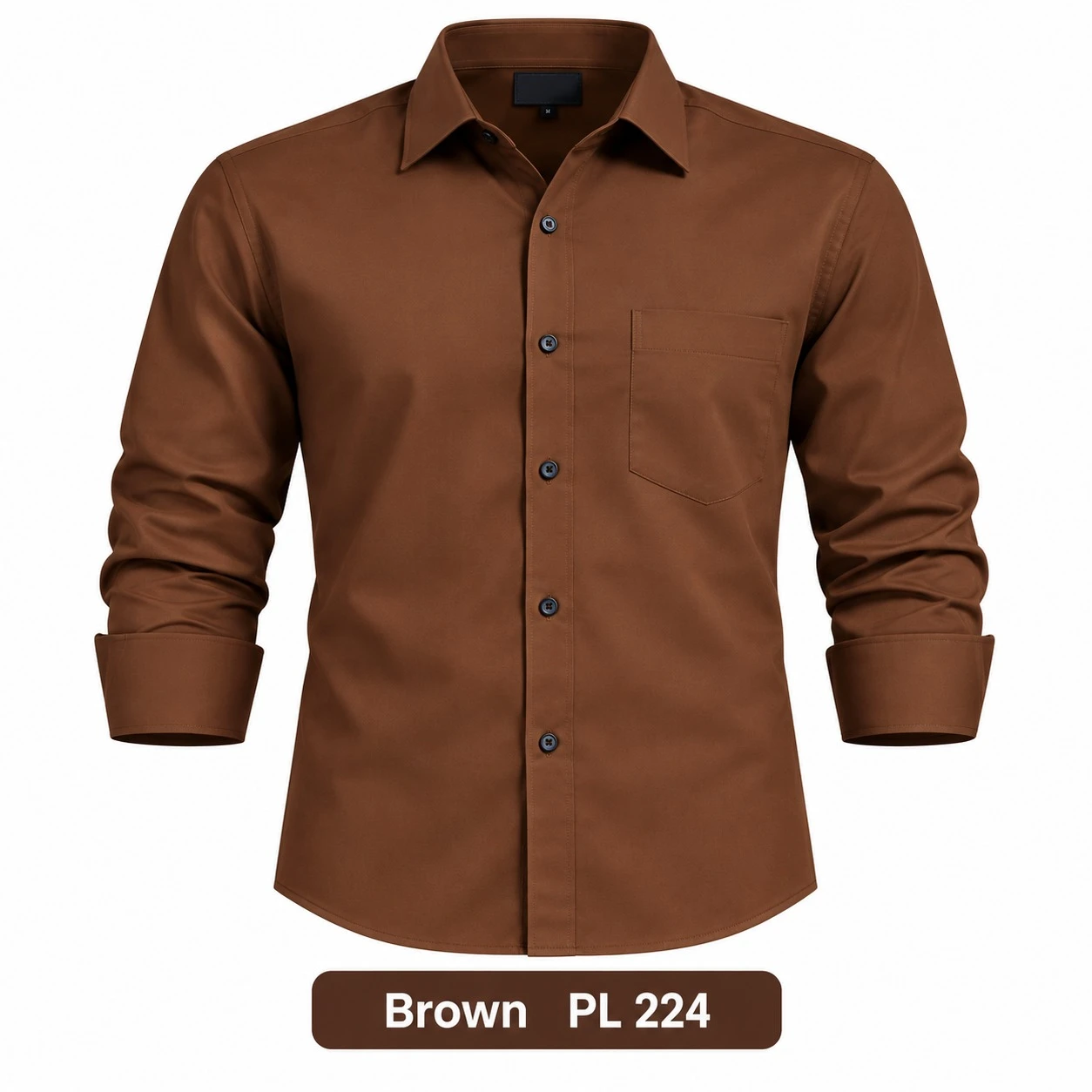 Casual plain men's brown shirt- pl 224