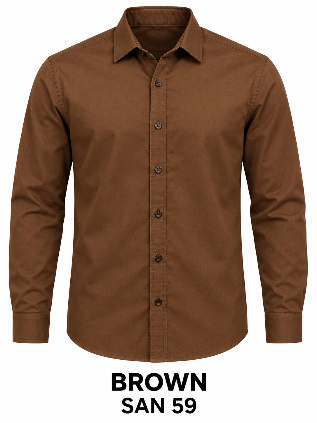 Casual plain men's  brown shirt-  SAN 59