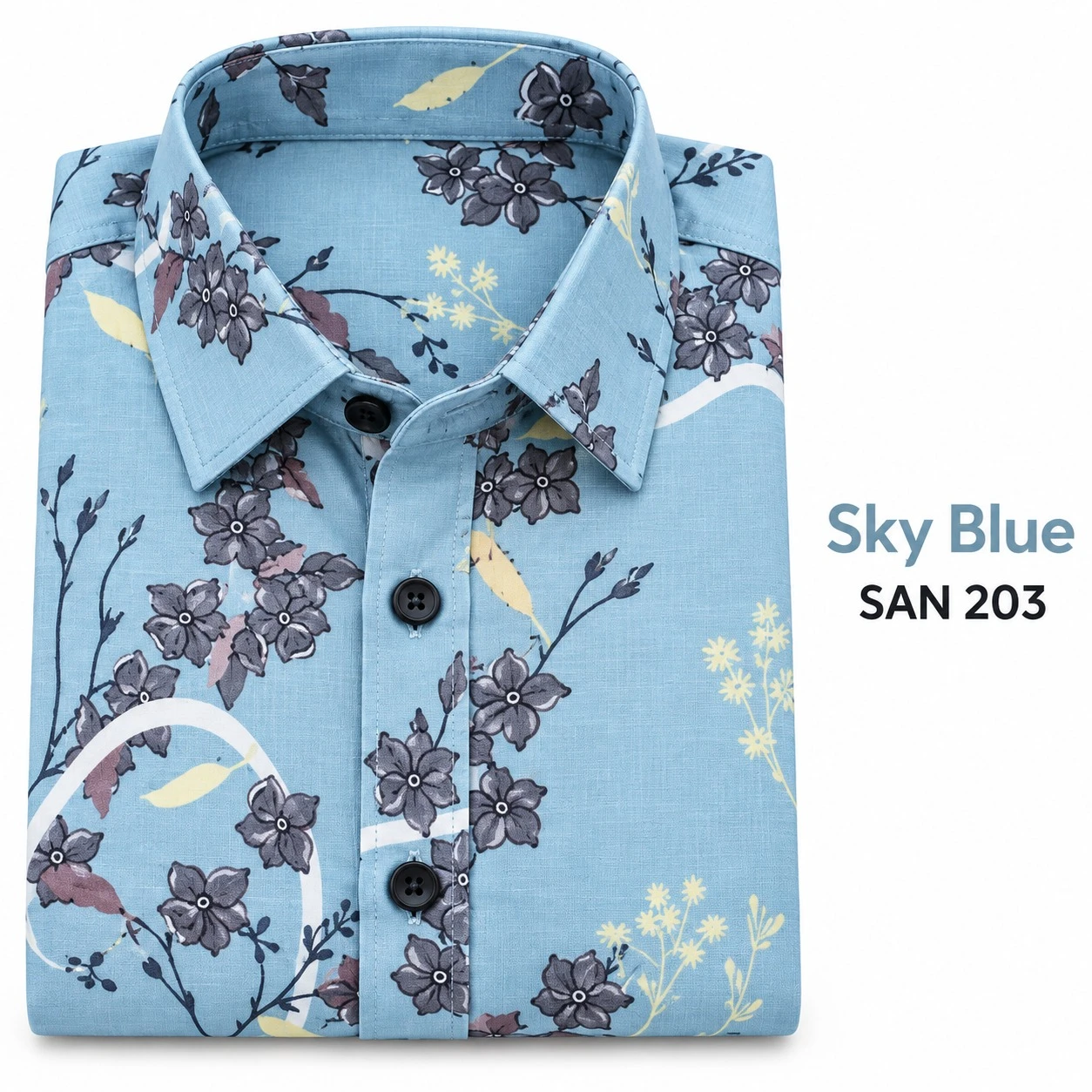Trendy printed sky blue shirt -SAN 203