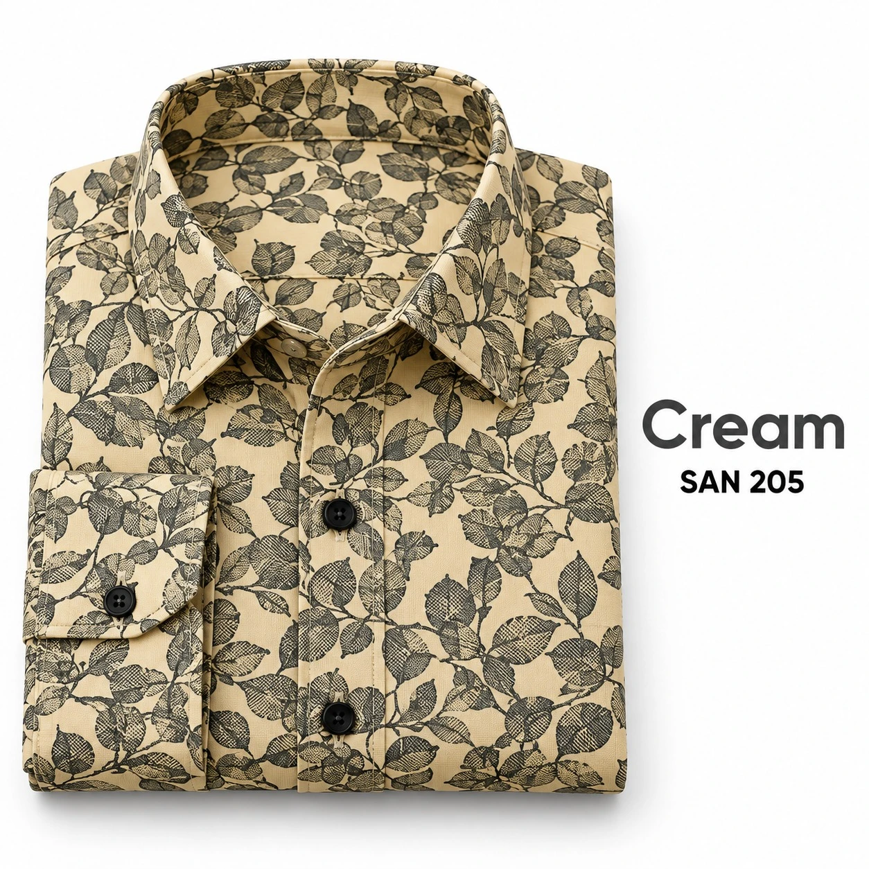 Trendy printed full Sleeve cream color shirt -SAN 205