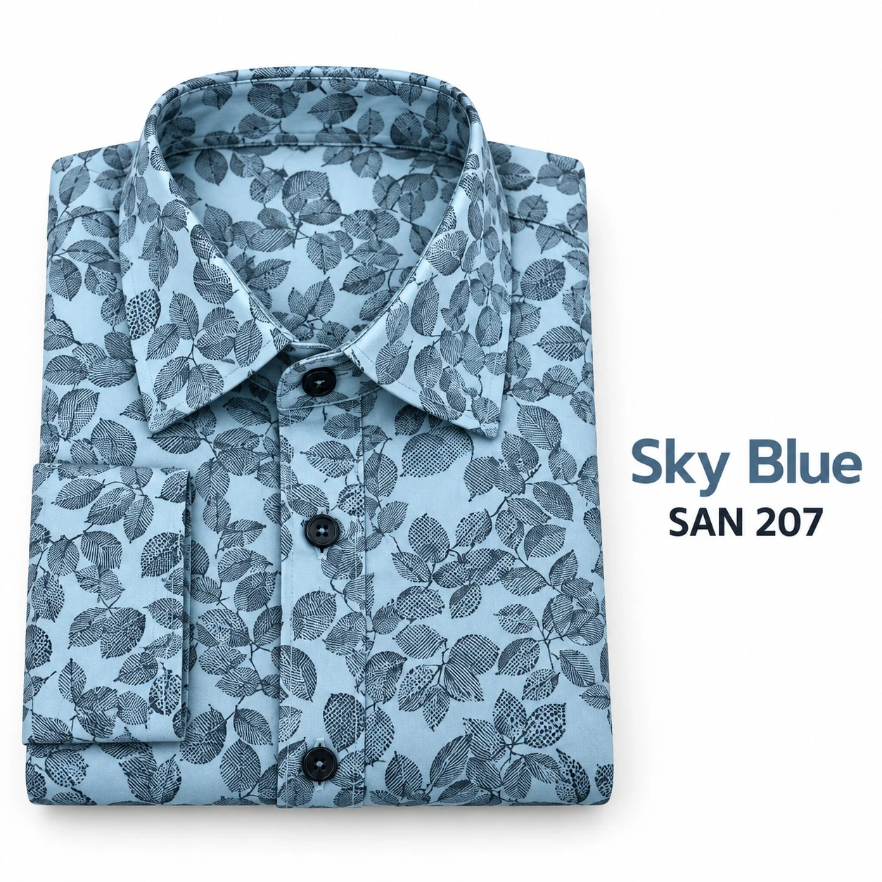 Trendy printed full Sleeve sky blue  color shirt -SAN 207