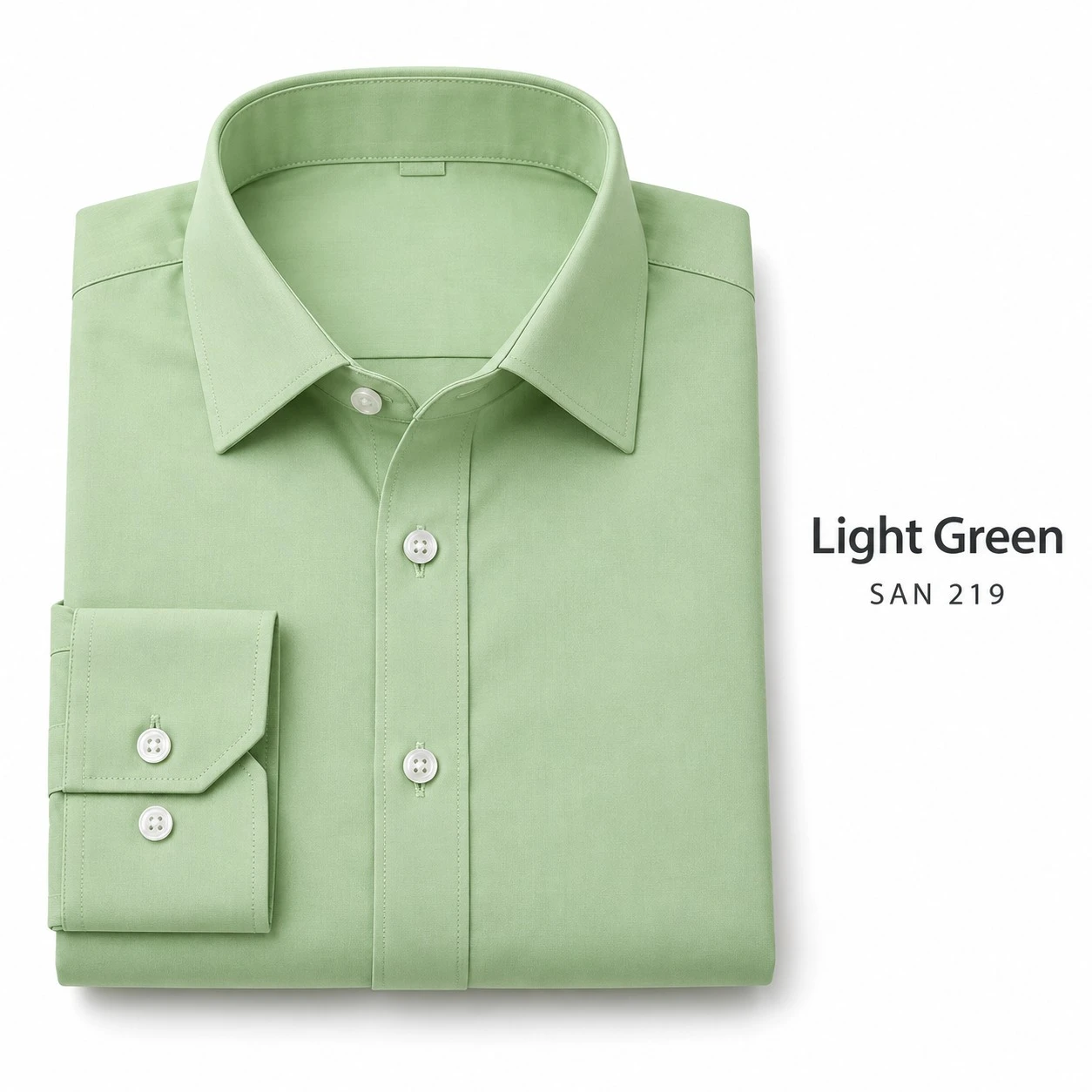 Casual plain men's Light green  shirt- SAN 219