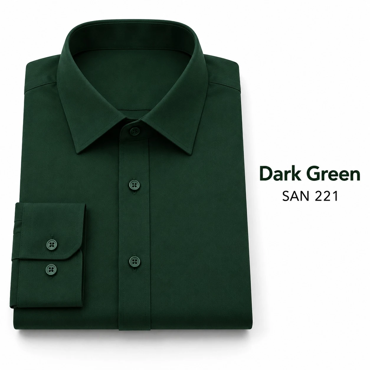 Casual plain men's DARK GREEN DOUBLE POCKET shirt- SAN 221