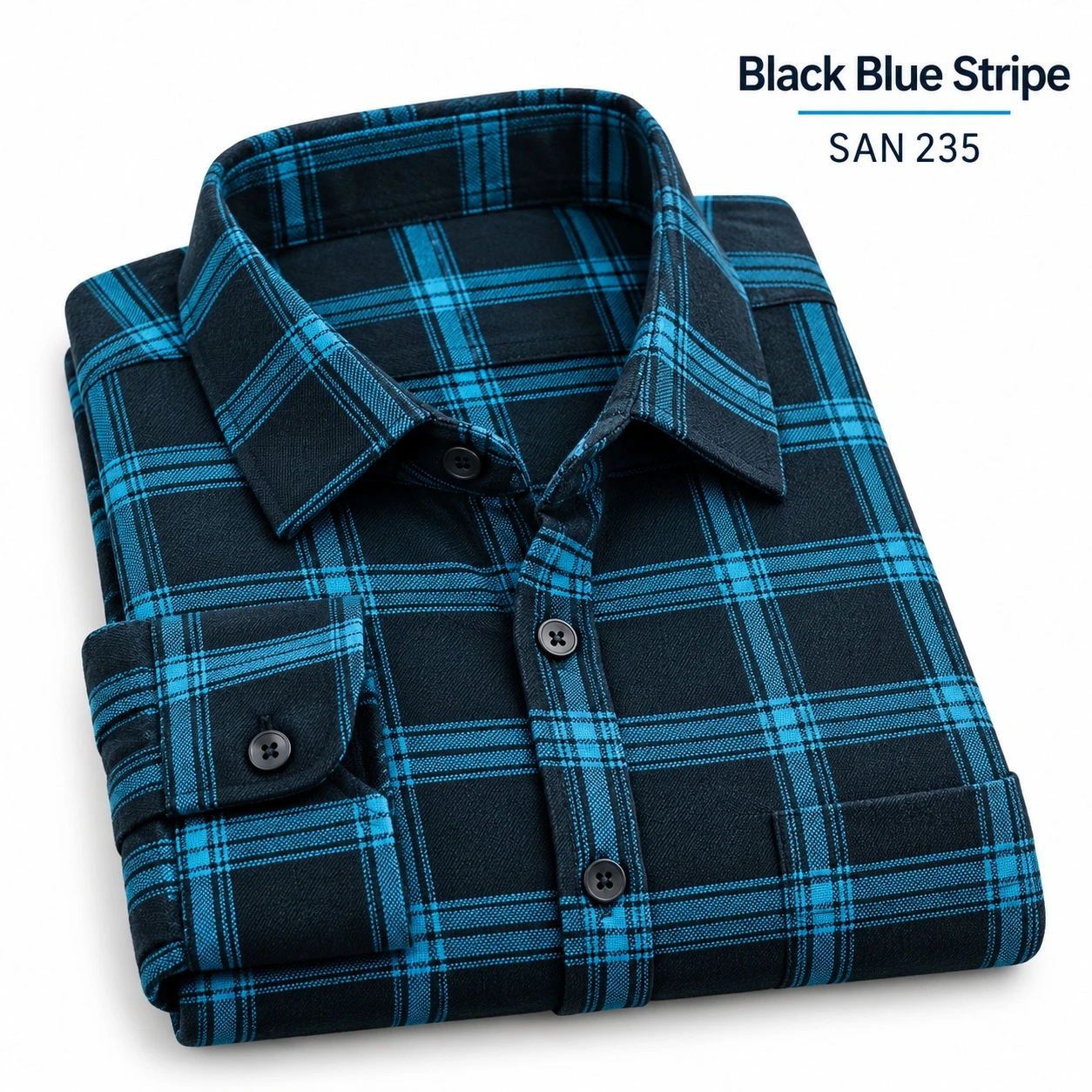 Casual checked Black blue shirt -SAN 229