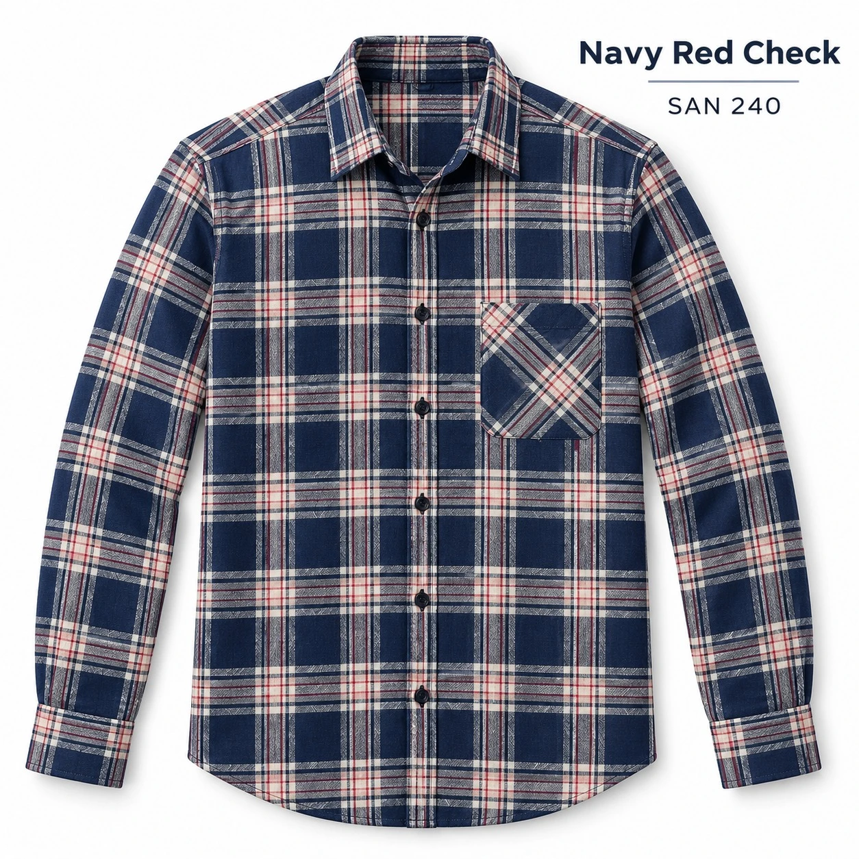 Trendy checked  Navy red  shirt -SAN 240