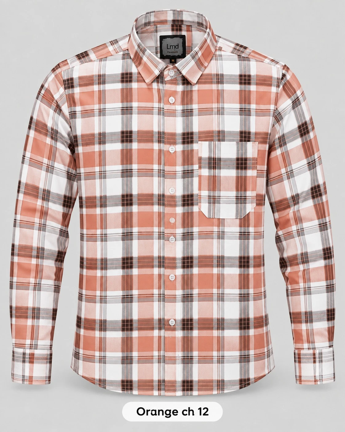 Trendy checked  Orange full sleeve shirt - L-CH 12