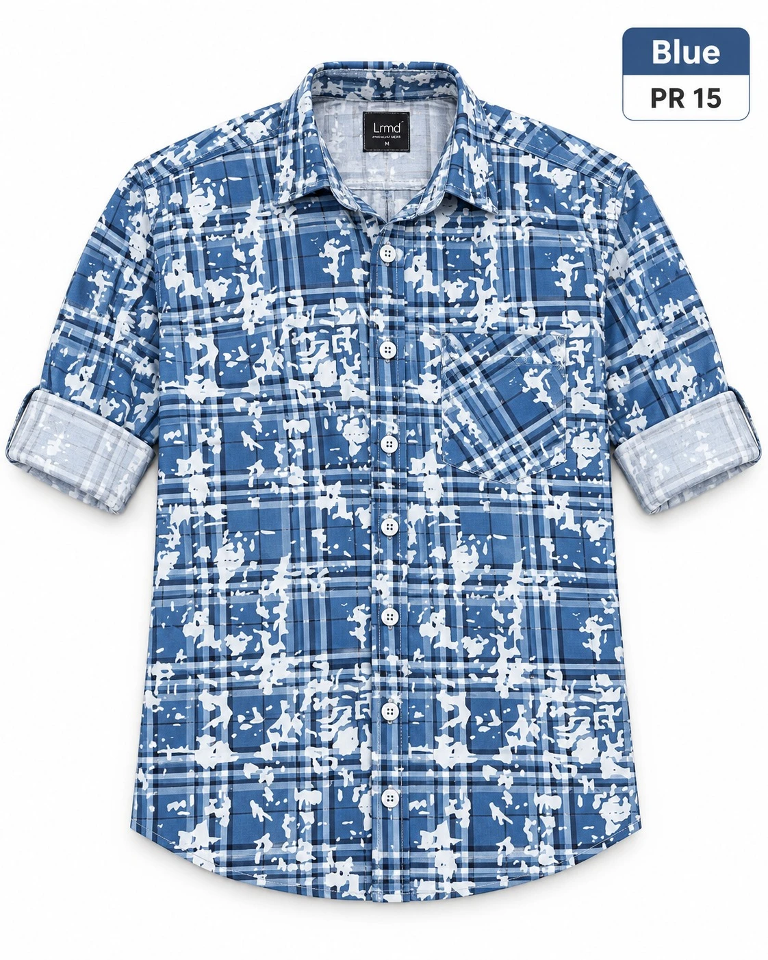 Casual printed Blue  shirt full sleeve -L-PRT 15
