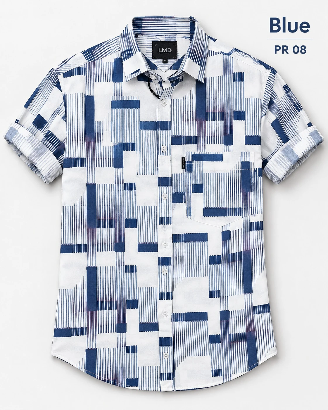 Casual printed  Blue shirt full sleeve - L-PRT 08