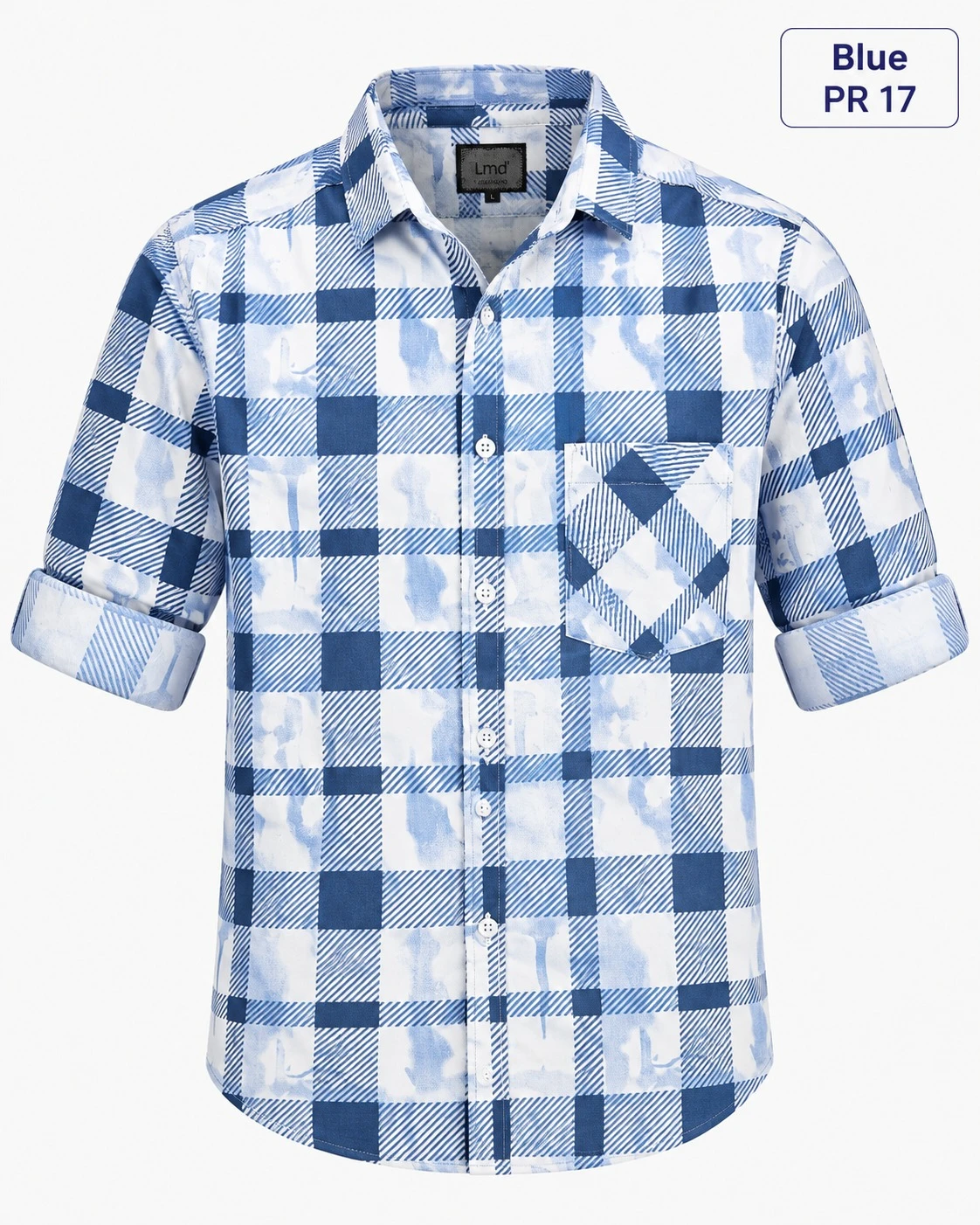 Casual printed  Blue shirt full sleeve - L-PRT 17