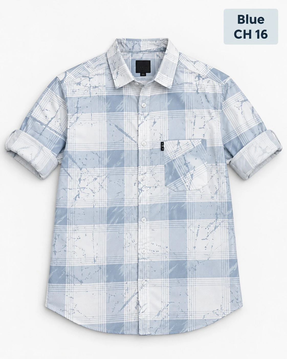Trendy checked full sleeve Blue  shirt - L-CH 16