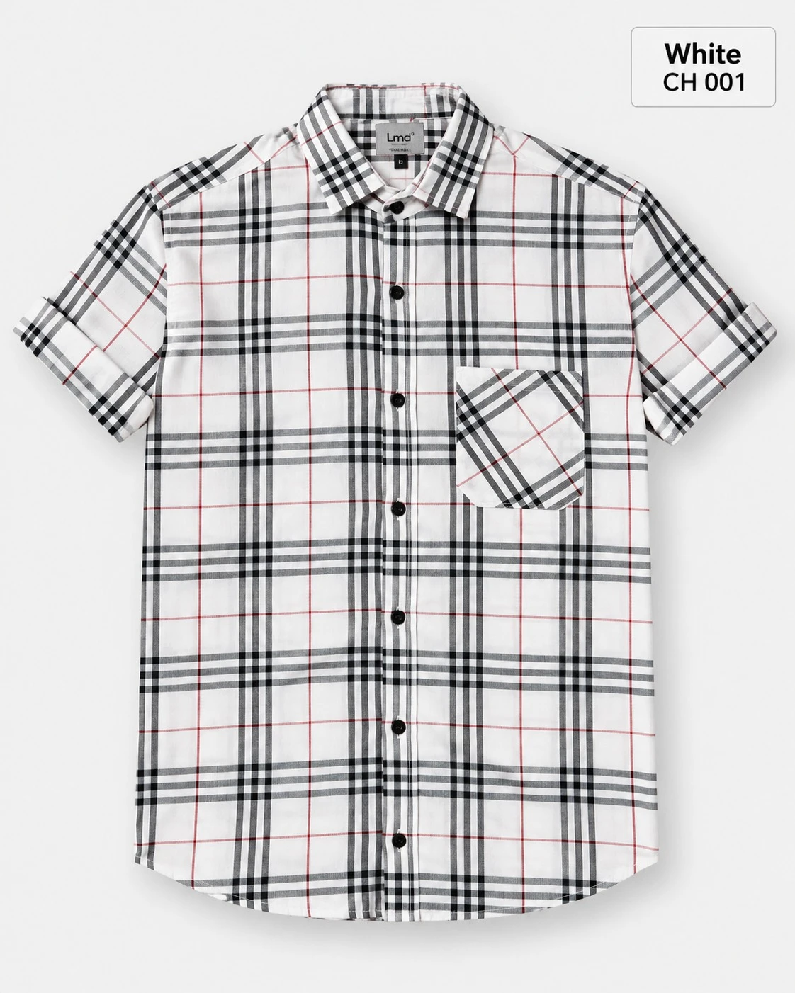 Trendy checked full sleeve White shirt - L-CH 001