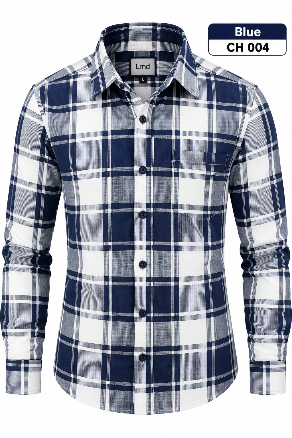 Trendy checked full sleeve Blue  shirt - L-CH 004