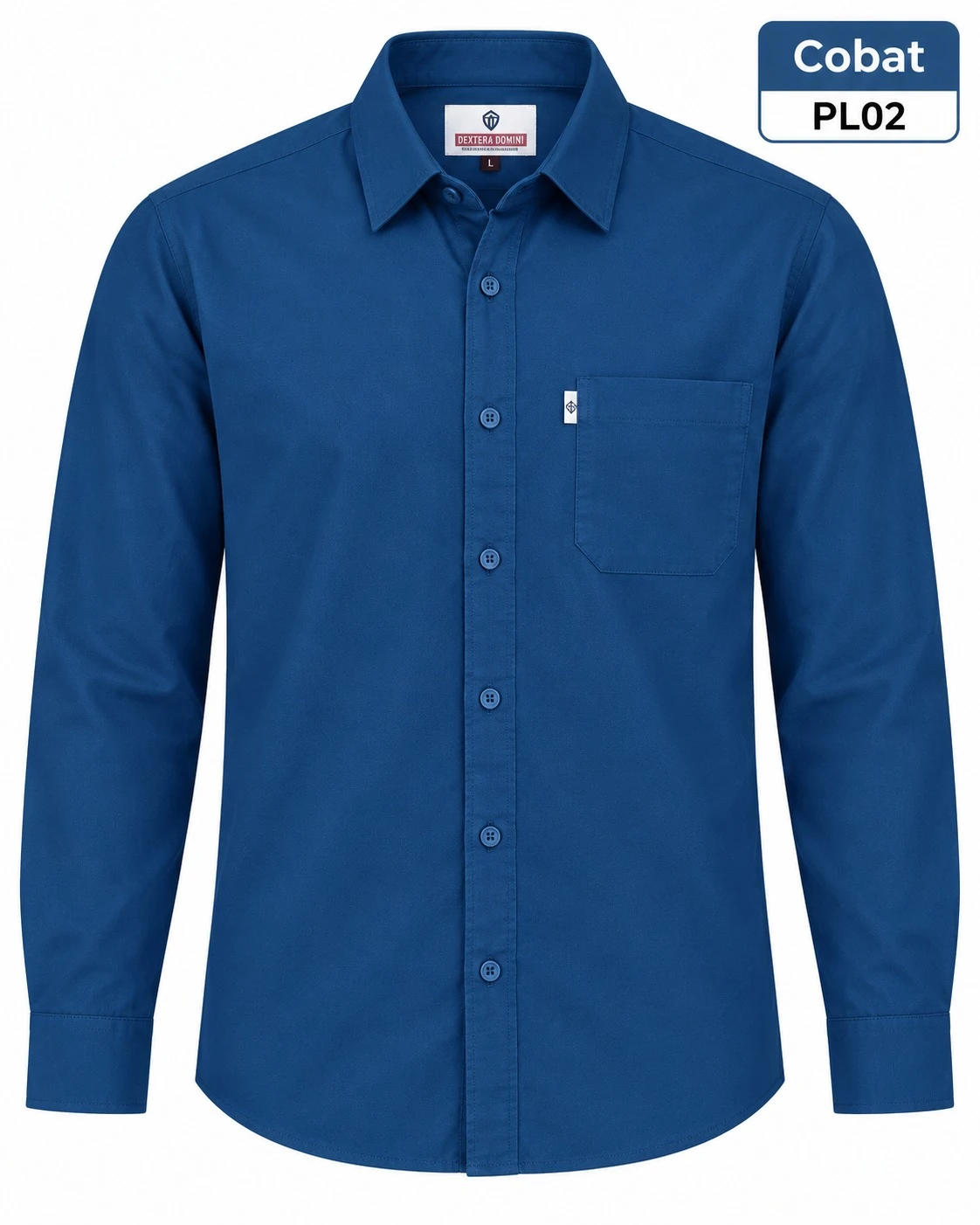 Casual plain men's Cobat colour  shirt-  L-pl 02
