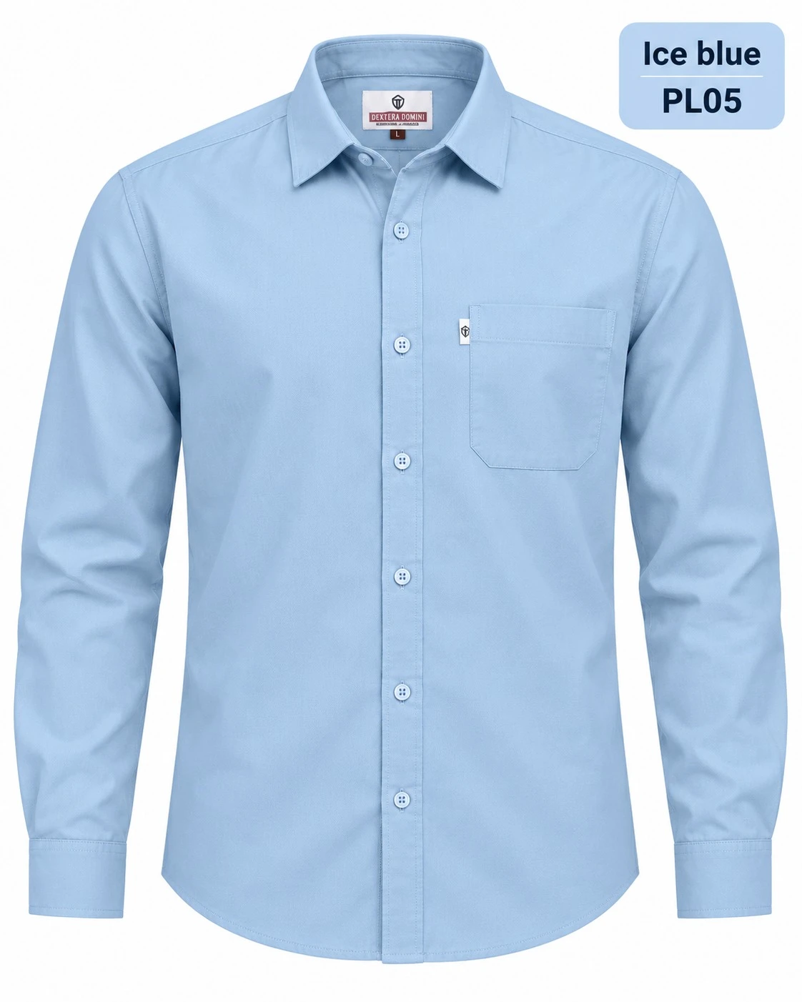 Casual plain men's Ice blue colour  shirt- L-PL 05