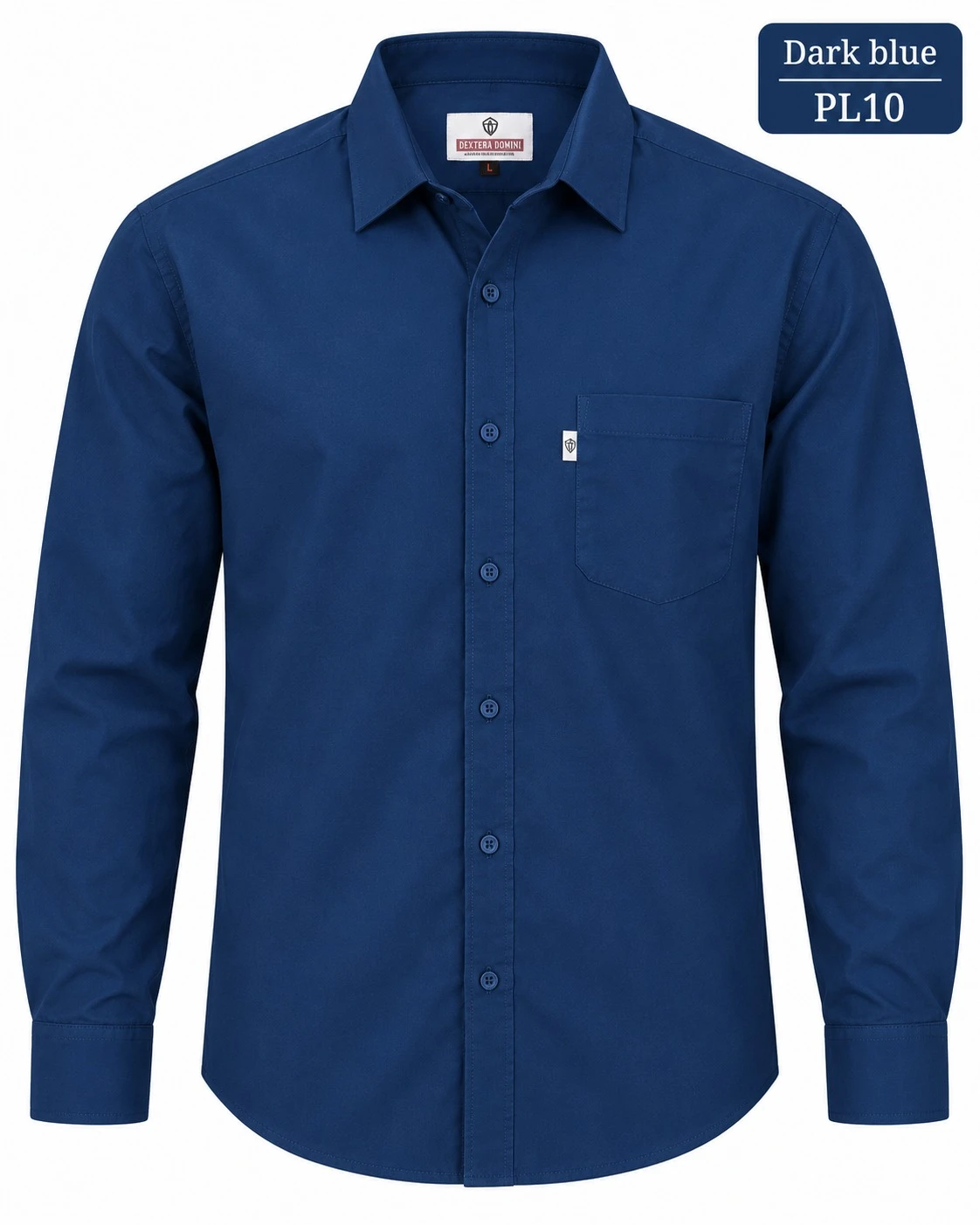 Casual plain men's Dark blue  shirt-  L-pl 10