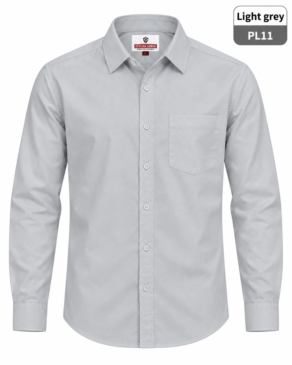 Casual plain men's Light grey  shirt-L- PL 17