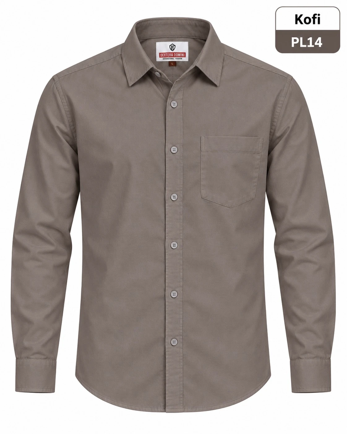 Casual plain men's  Kofi colour shirt- L- PL 14