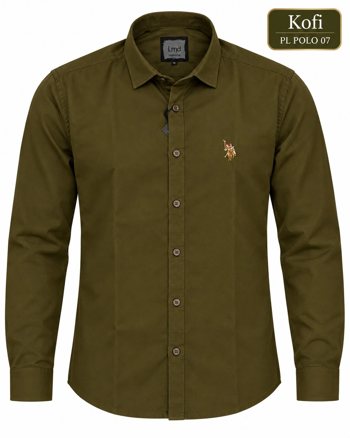 Casual plain men's Kofi colour  shirt - PL POLO 07