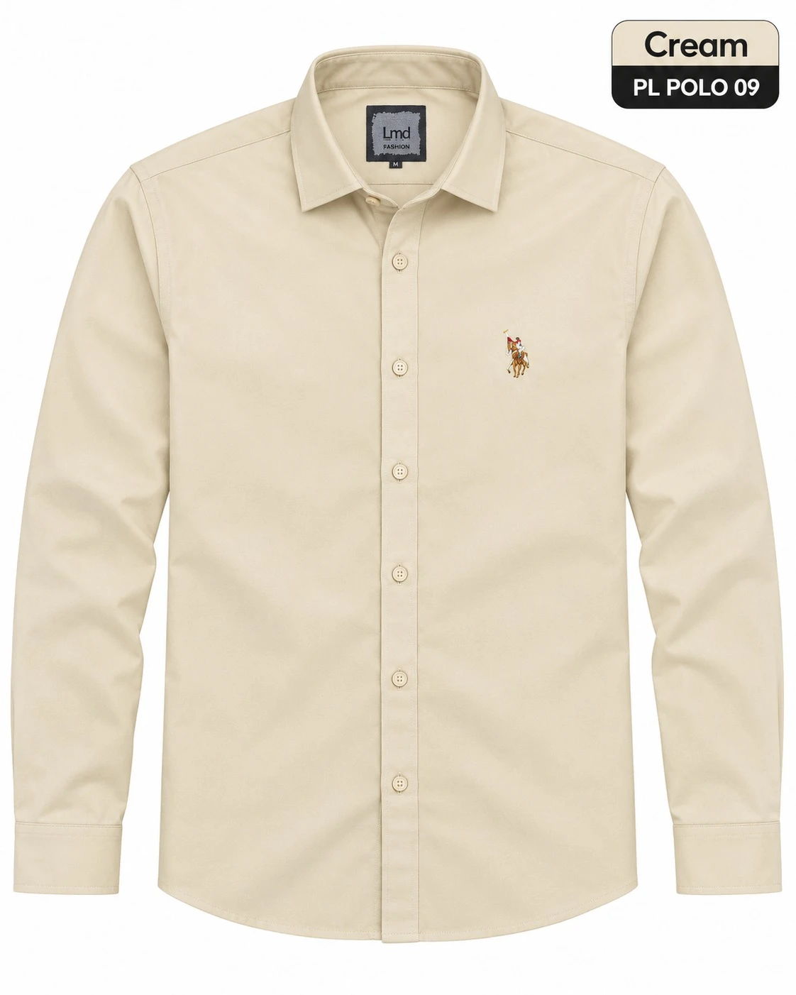 Casual plain men's Cream colour  shirt- PL POLO 09